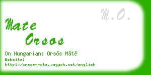 mate orsos business card
