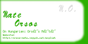 mate orsos business card